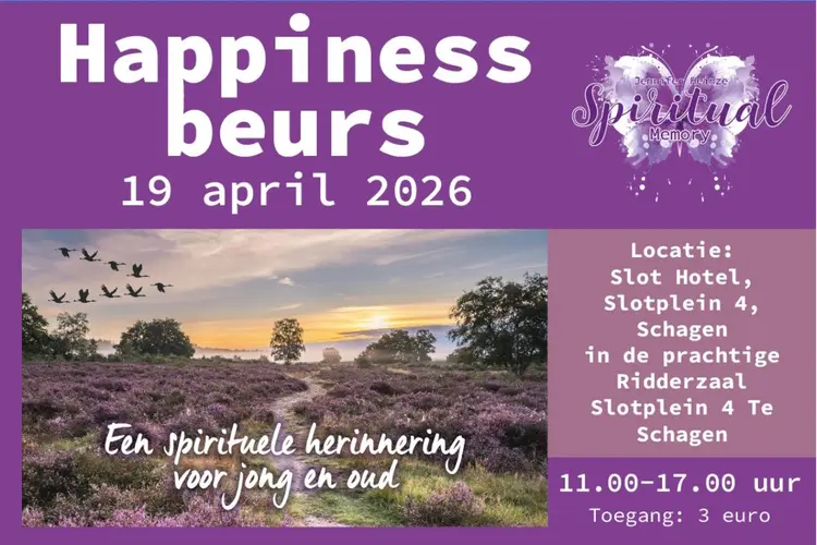 Spirtuele Happiness Beurs op 19 april in Slot Hotel Schagen